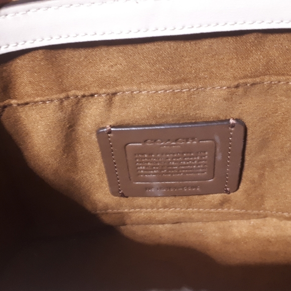 COACH Georgie Gem Rivets Chalk Gold Crossbody Leather - Picture 4 of 4